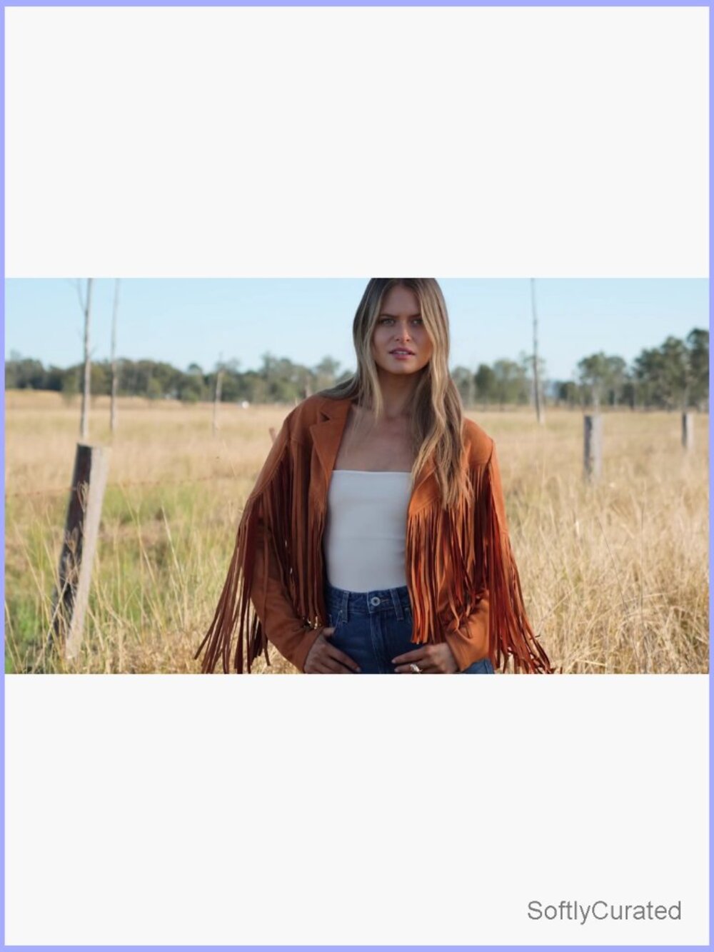 Fringe Faux Suede Leather Motorcycle Cropped Jacket Coat - Picture 7 of 7